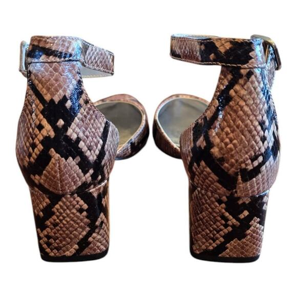 David Tate Womens Adeline Ankle Pointe Toe Block Heels Snake Print 7.5N - Picture 3 of 9